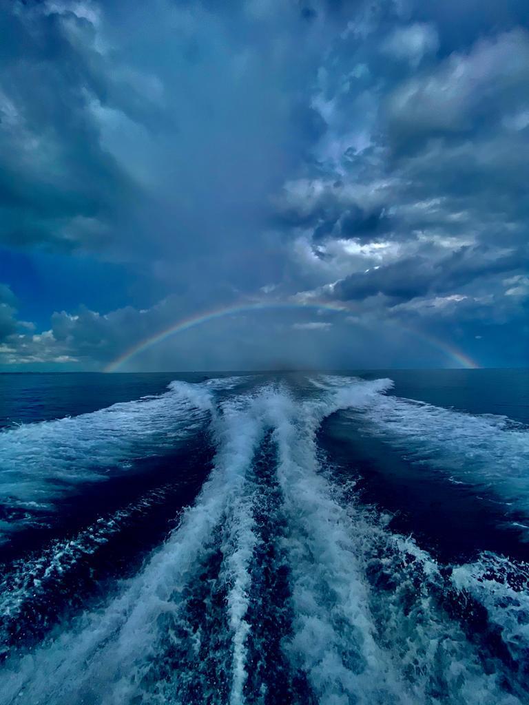 Clear turquoise Bimini water on a full-day boat adventure