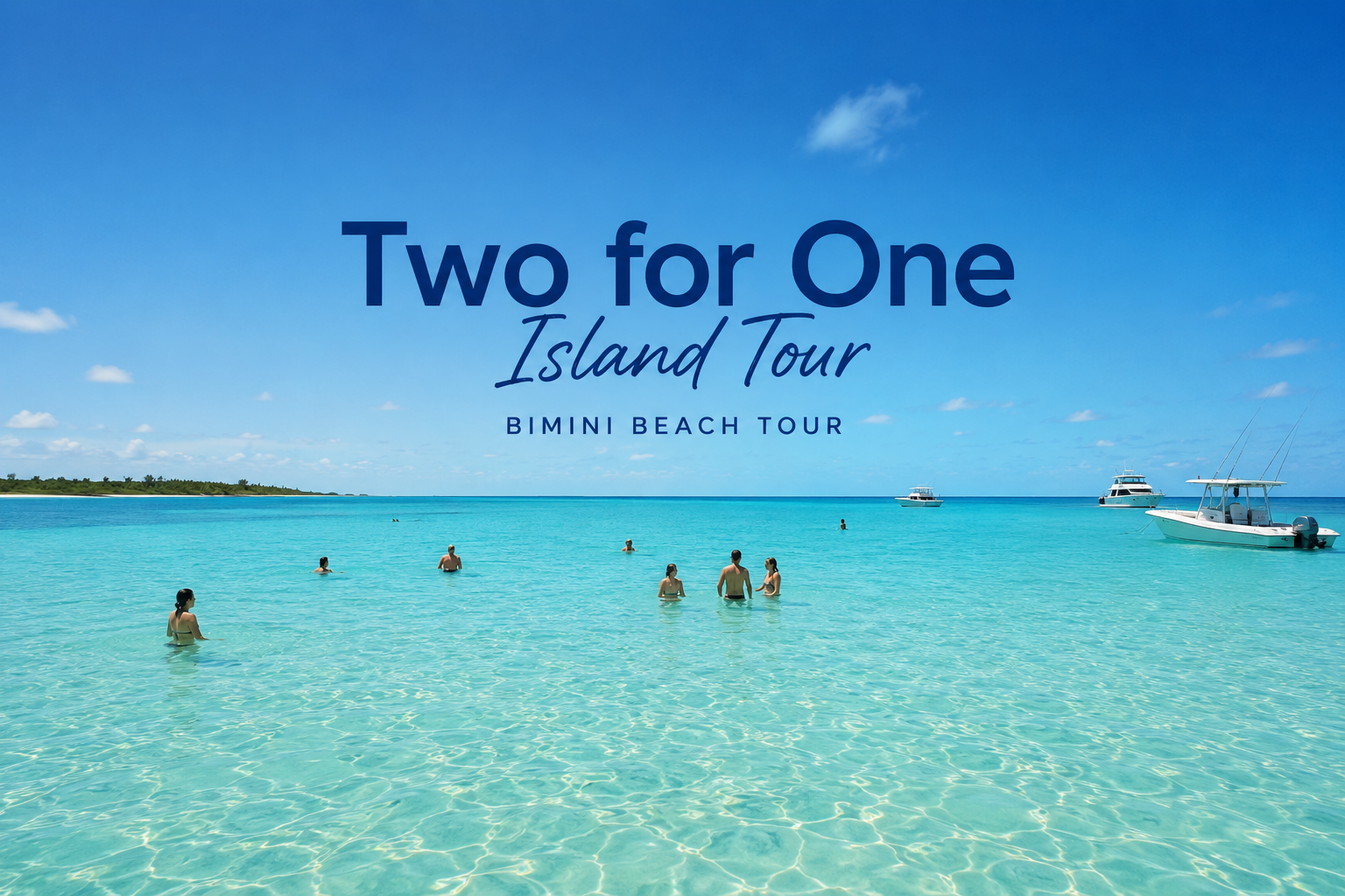 Guests enjoying a North and South Bimini island tour on the water